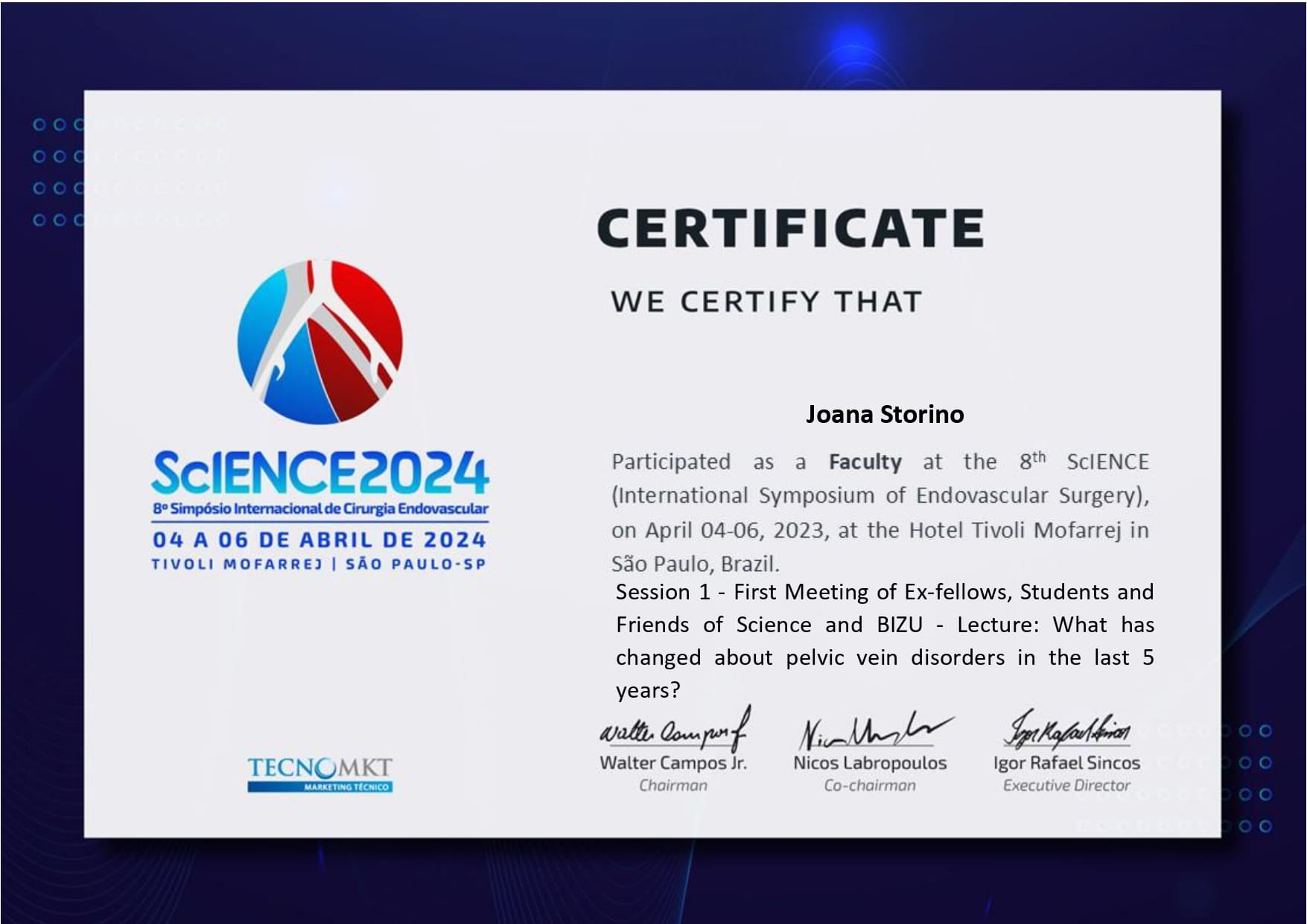 Certificado Science 2024